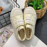 ADVBRIDGE  -  Women Pink Canvas Shoes Hook Female Students Solid Black Sneaker Thick Sole Low Top Beige Casual Shoes Tennis Sport Shoes