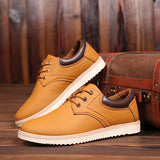 ADVBRIDGE  -   Men Leather Casual Shoes Platform Brand Comfortable Flat Shoes for Men Trendy Men Sneaker Oxfords Shoes Zapatos De Hombre