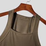 Advbridge Fashion Men Tank Tops Solid O-neck Sleeveless Skinny Tops Tees Vacation Casual Vests Streetwear Men Sexy Fitness Camisole