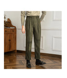 ADVBRIDGE  -  Autumn and Winter British Thick Casual Pants Commuter Straight High Waist Pants Japanese All-match Warm Pants for Men