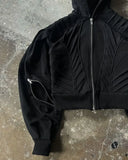 Advbridge Retro Zip Hoodie Y2K Mens Punk Rock Hip Hop Silhouette Oversized Hoodie Sweatshirt Casual Zip Jacket Clothes Streetwear