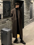 Advbridge Autumn Winter Long Casual Brown Black Soft Thick Warm Woolen Coat Men Sashes Luxury Designer Plus Size Overcoat 5XL