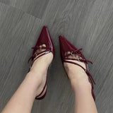 Advbridge 2024 Summer New High Heels, Women's Sexy Hollow Black Silk Pointed One-line Buckle Skinny Heel Sandals, Women's Shoes
