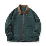 ADVBRIDGE  -  M-5XL Plus Size Mens Prestwich Corduroy Jacket Turn Down Collar Zipprt Up Autumn Spring Coat Casual Streetwear Clothing for Men