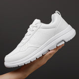 Advbridge Men's Business Leather Shoes Soft Moccasin Shoes Comfortable Casual Shoes for Men Autumn Solid Black White Men Sneakers