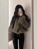 Advbridge Outwear Korean Fashion Warm Coat Women Casual Long Sleeve Elegant Jackets Chic Fur Y2k Slim Clothing Woman Design Spring