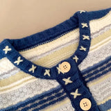Advbridge Knitted Sweater Women's Heavy Industry Hook Flower Sweater Coat Striped Design Cardigan Women