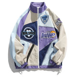 Advbridge Retro Varsity Jacket Men Autumn Streetwear Color Matching Letter Embroidery Pattern Tooling Windbreaker Bomber Jackets Tops