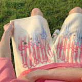 Advbridge Summer Goth Fashion Letter Print Shorts Men's Y2K Streetwear Short Sweatpant Breathable Gym Basketball Baggy Bermuda Hombre