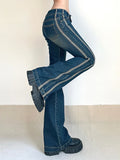 ADVBRIDGE Vintage Jeans for Women aesthetic Low Rise Flare Pants Fashion cyber y2k Streetwear Denim Trousers femme Retro Korean