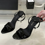 ADVBRIDGE  -  Pointed Toe Belt Buckle Super High Heel Women Sandals Fashion Open Toe Thin Heel Sandals Simple Comfortable Ankle Strap Pumps