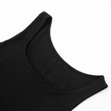 ADVBRIDGE  -  Personalized Fashion Irregular Hem U Collar Sleeveless High Waist Slim Fit Mini Tank Dress Summer Women Sexy New Streetwear
