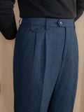 ADVBRIDGE  -  Italian Retro British Wool Herringbone Pants Men's Autumn and Winter Straight Casual Pants Fashion All-match