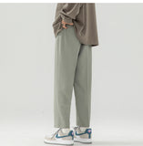 ADVBRIDGE  -  Summer Suit Pants Men Fashion Society Mens Black Dress Pants Korean Loose Straight Casual Pants Mens Office Formal Trousers