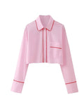Advbridge Women Elegant Pink Blouse Pant Set Long Sleeve Single Breasted Shirt Female Wide Pants Outfit 2024 Spring Shirts Trousers Suit