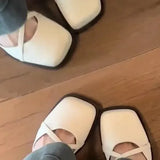 ADVBRIDGE  -  Designer Cover Toe Women Mary Jane Shoes Fashion Cross Buckle Singbacks Shoes 2025 Spring Female Thick Heel Shoes