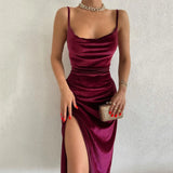 Advbridge 2024 Elegant Evening Gown For Women Summer Velvet Midi Bodycon Dress Women Sleeveless Off Shoulder Backless Party Club Dresses