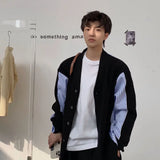 Advbridge Men's Clothing Black Coat Cardigan Jacket Knit Sweater Male Striped Japanese Retro Heated Korean Fashion New in Overfit Ugly A X