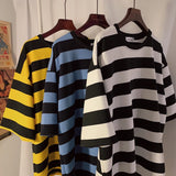 ADVBRIDGE  -  Male Cotton T Shirts High Quality Striped T-shirts Tee Shirts Summer Autumncontrast T Shirt for Men Top Quality 2025 Q81