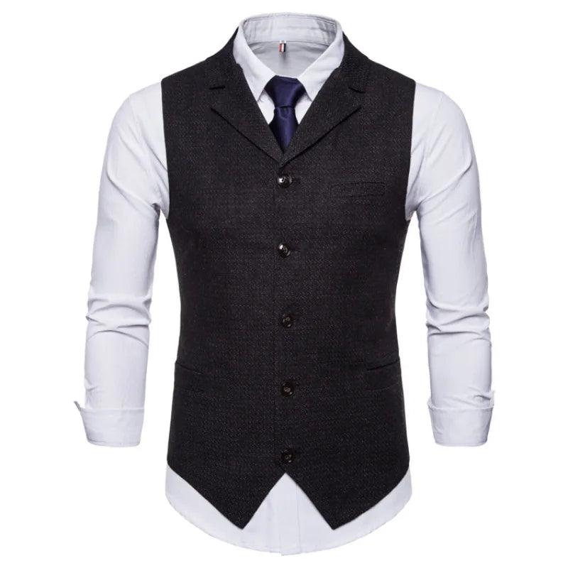 ADVBRIDGE Autumn/Winter New Fashion Men's Single Breasted Vest, European Size Men's Casual Suit Vest