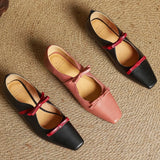 ADVBRIDGE  -  Women's cow leather double bowtie slip-on flats loafers square toe high quality female sweet daily moccasins shoes for woman hot