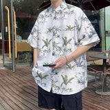 ADVBRIDGE  -  Men's Summer Floral Shirt Breathable Tropical Print Casual Beachwear Holiday Party Shirts for Hot Weather Plus 5XL