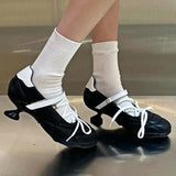 Advbridge Designer Heeled Ballet Pumps Women Round Toe Cross Lace Up Strange Shoes Sporty Style Silver Brand Low Heeled Mary Jane Shoes