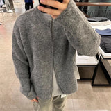 Advbridge Autumn Clothing Men's Luxury Zipper Knitted Cardigan Casual Streetwear Solid Color Long Sleeve Knitwear RetroPopular Jacket