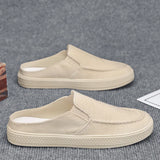 ADVBRIDGE  -  Men's Canvas Slippers Summer Outdoor Anti-slip Soft-sole Fashion Youth Casual Slippers Driving Sandals Joker Tide Half Slippers