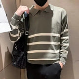 Advbridge Striped Knitted Sweater Men Women Vintage Loose Sweaters Harajuku Warm Autumn Jumper Pullover Casual Sweaters F117