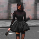 ADVBRIDGE  -  Fashion Sexy A- LINE Dress Women Summer long Sleeve Black Slim Mini Dresses Casual Streetwear Clubwear Elegant Lady Party Dress