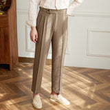 ADVBRIDGE  -  Business Commuting Non-ironing Breathable Double Pleat Striped Trousers Men's Fashionable Business Thin Draped Casual Pants
