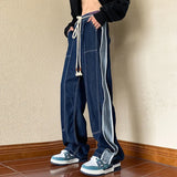 Advbridge Men's Jeans Aesthetic Trousers With Pockets Straight Man Cowboy Pants Wide Leg Comfortable Korean Fashion Y2k Vintage Designer