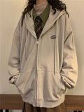 Advbridge New Spring Autumn Wear Loose Y2k Zip Up Hoodie Women American Style Oversize Lazy Casual Zipper Cardigan Sweatshirt Coat