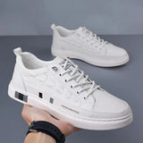 ADVBRIDGE  -  Solid Color Fashion Casual Leather Sneakers for Men Spring Autumn New Designer Board Shoes Male White Sports Zapatos De Hombre