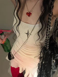 ADVBRIDGE  -  Fairy Summer Sleeveless Tank Dress Women Streetwear Irregular Ruffled Dresses Y2k Aesthetic Pleated Bodycon Grunge Vestidos