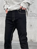 Advbridge Jeans Men Vintage Ribbons Spring Autumn American Trendy Minimalist 90s Hip Hop Daily Flare Trousers Tender Boyfriends Style New