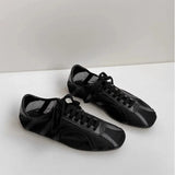 ADVBRIDGE  -  German Training Shoes Women 2025 Summertime Flat Lace-up Forrest Gump Shoes Women Genuine Leather Mesh Ventilation Sneakers