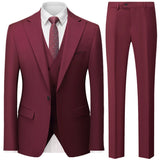 Advbridge Autumn New Men's Slim British Wedding Solid Color Dress Blazer / Male Three Piece Suit Coat Vest  Pants Trousers Waistcoat