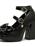 Advbridge Japanese Style Lolita Mary Janes Shoes Women Black Bow Sweet Kawaii Pumps Shoes Female Platform Korean Fashion Shoes Autumn