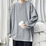 ADVBRIDGE  -  Men's High Street Long Sleeve T-Shirt - Trendy Casual Top Loose Fit Comfortable Wear, Modern Minimalist Style, Everyday Essentia