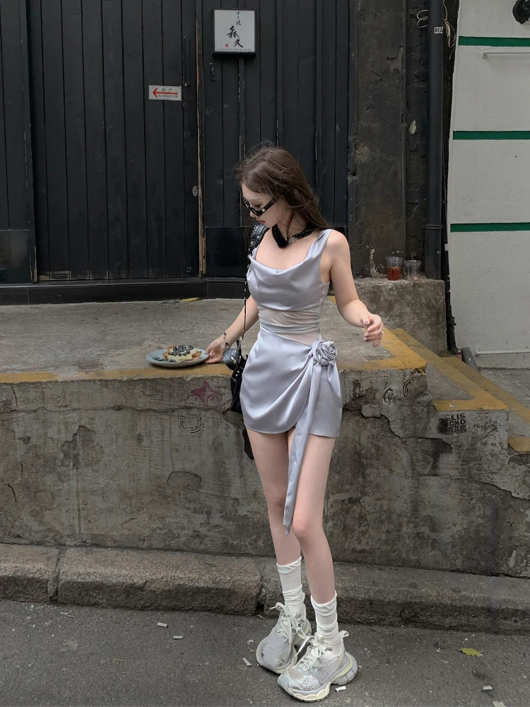 Advbridge  Summer French Elegant Y2k Mini Dress Woman Sexy Sleeveless Short Party Dress Casual One Piece Dress Korean Fashion Chic