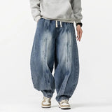 Advbridge 2025 New Vintage Harem Pants Men Loose Hip Hop Denim Wide Leg Pants Mens Straight Oversized Fashion Jeans Elastic Waist Trousers