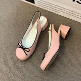 Advbridge Closed Toe Sandals Female Shoe All-Match 2024 Women's Med Clear Heels Girls Bow New Medium Comfort Beige Block Square Summer Ret
