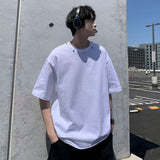 ADVBRIDGE  -  Solid Color Clothing Male T Shirts High Quality New T Shirt Summer Casual Cotton Tops Hip Hop Breathable Tee Clothes Q289