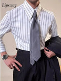 Advbridge Vintage Striped Printed Slim Shirts Mens Casual Long Sleeve Lapel Buttoned Shirt 2025 Spring Fall Mens Shirt Naple Style Clothes