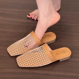 ADVBRIDGE  -  Summer Women Slippers Sexy Mesh Mules Shoes Indoor Home Slides Female Flats Shoes Beach Sandals Flip Flops New Woman Shoes
