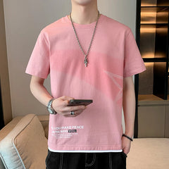 Advbridge Men's Oversized T-shirt Letter Print Harajuku Short Sleeve Tees Tops Y2k Streetwear Casual Loose Men Tshirts