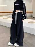 Advbridge Women Y2k Baggy Sweatpants Patchwork Vintage High Waist Korean Streetwear Wide Leg Pants Harajuku Casual Oversize Trousers