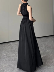 Advbridge Vintage Women Casual A-Line Slim Summer Dress Sleeveless Solid Elegant One Pieces Sexy White Black Vestidos Female Clothings